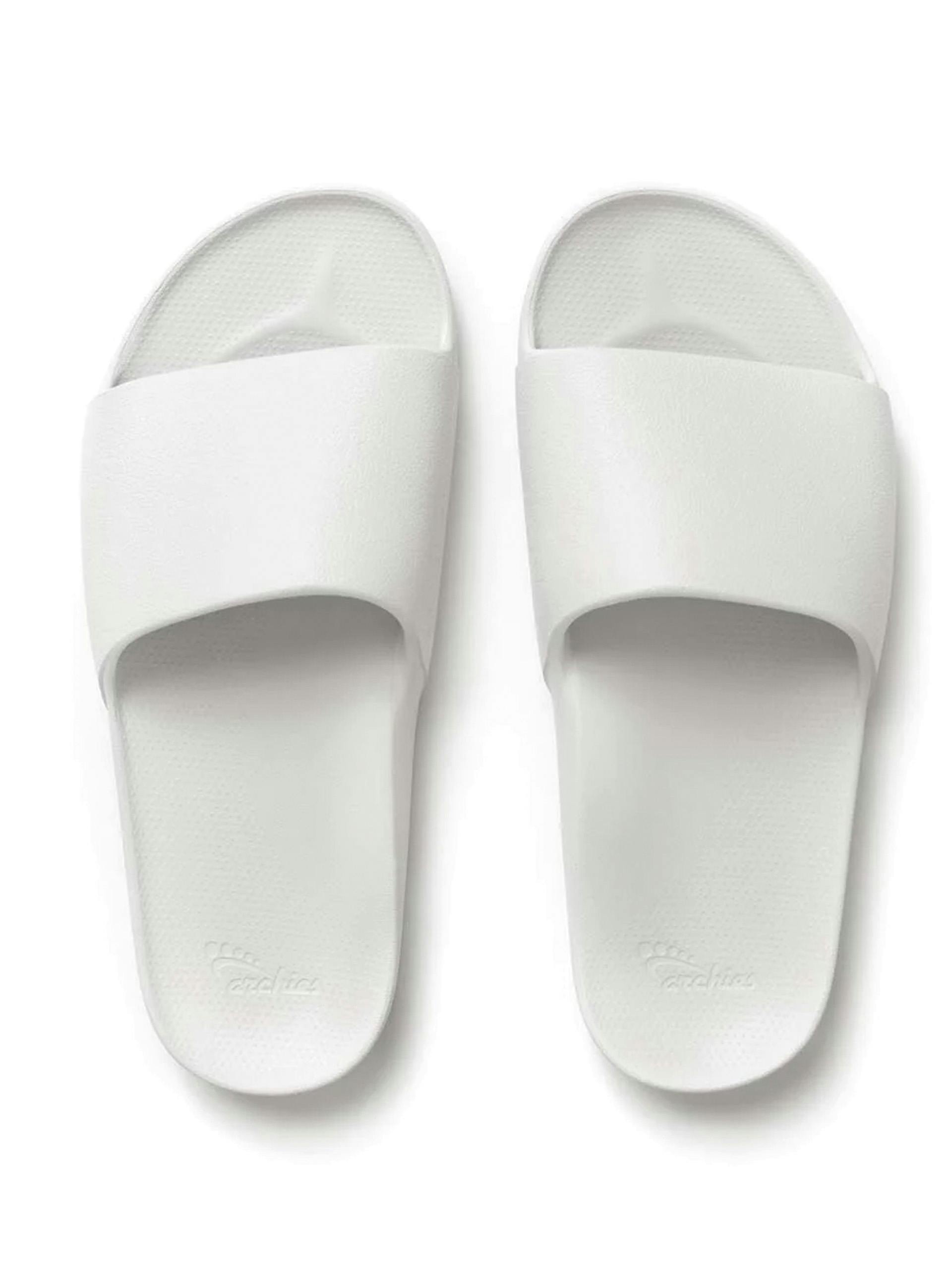 Archies Arch Support Slides in White